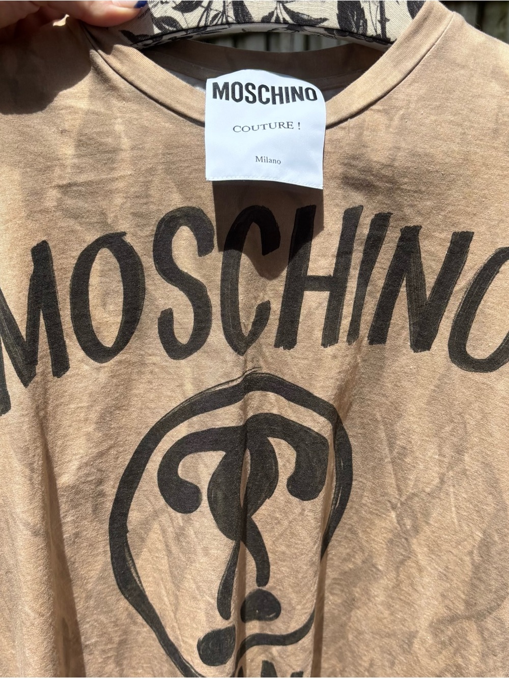 Moschino Couture FW17 Runway Paper Bag Recycle Oversized T-Shirt Dress Org. $995 - Picture 5 of 7